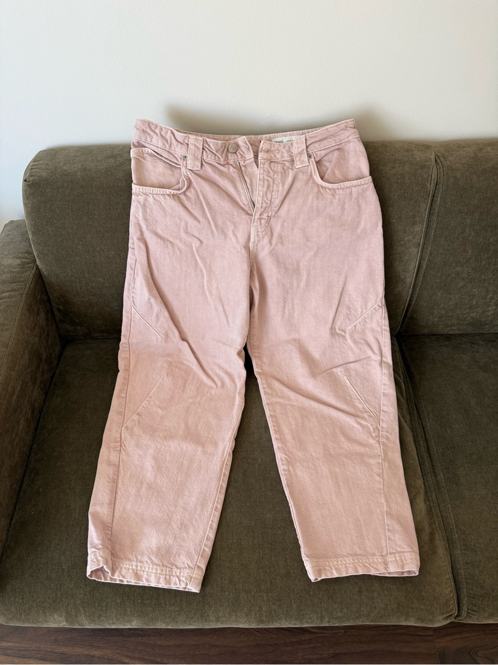 Zara Pink Barrel Leg Jeans Size 6 | High Rise Denim Pants